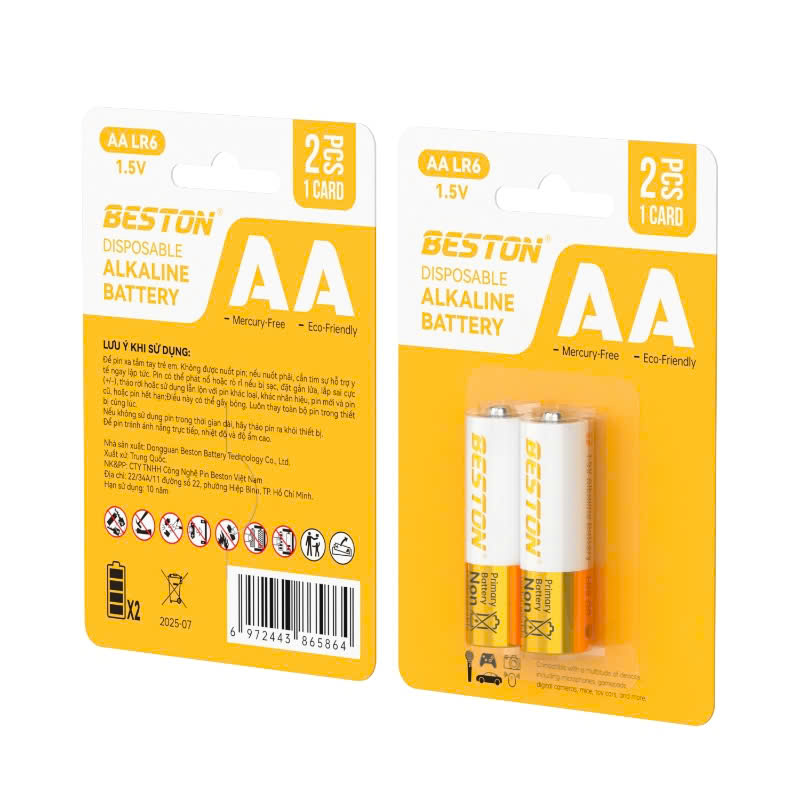 Pin Beston AA Alkaline (Vỉ 2 viên) thế hệ mới, thời gian sử dụng lâu hơn, thời gian sử dụng lên đến 10 năm. - Ảnh 5